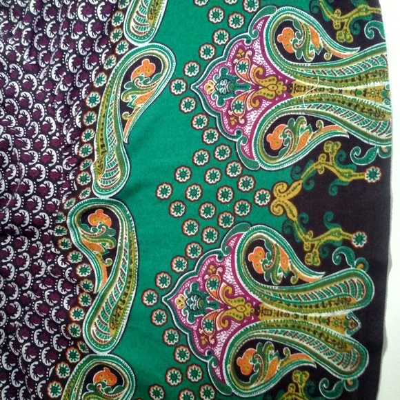 Funky People Purple Green Flare Circle Mini Skirt - Picture 5 of 8